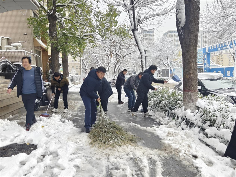 聯合黨支部清雪除冰保暢通 為民掃出安全路